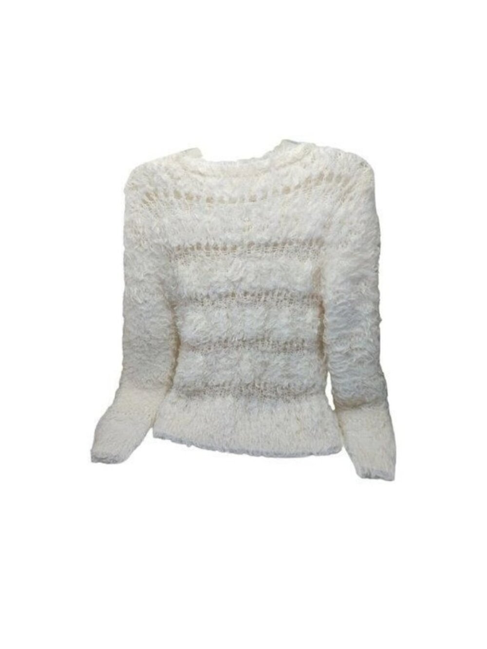 Willow & Clay Women's Ivory Cream Open Weave Pullover Sweater Size Large